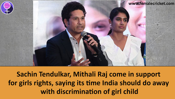 Mithali Raj and Sachin Tendulkar at an event