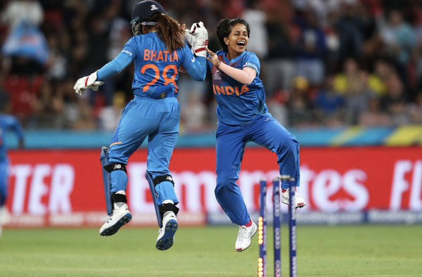 Poonam Yadav caught celebrating wickets
