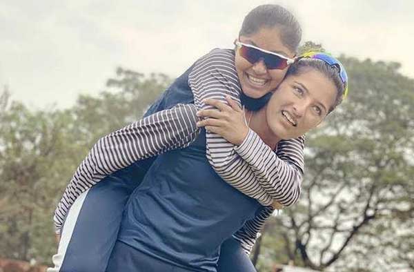 Harleen Deol with her Himachal Team-mate Sushma Verma