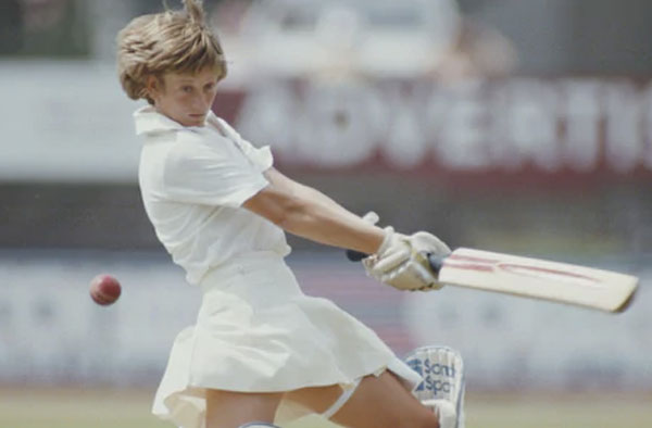 Janette Brittin batting for England against New Zealand CREDIT: BOB MARTIN