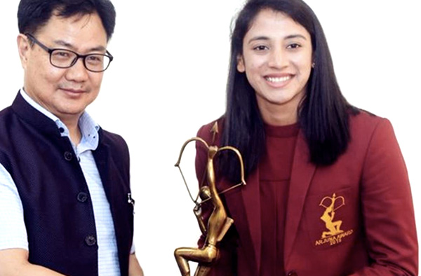 Smriti Mandhana - Arjuna Awardee (year 2018)