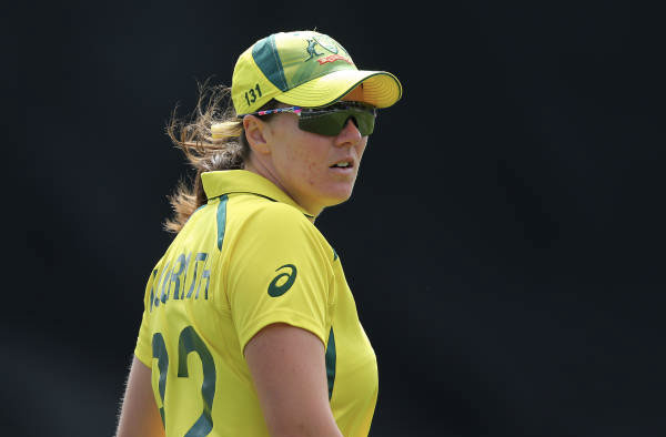 Tahlia McGrath in action. (Photo by Hagen Hopkins-ICC/ICC via Getty Images)