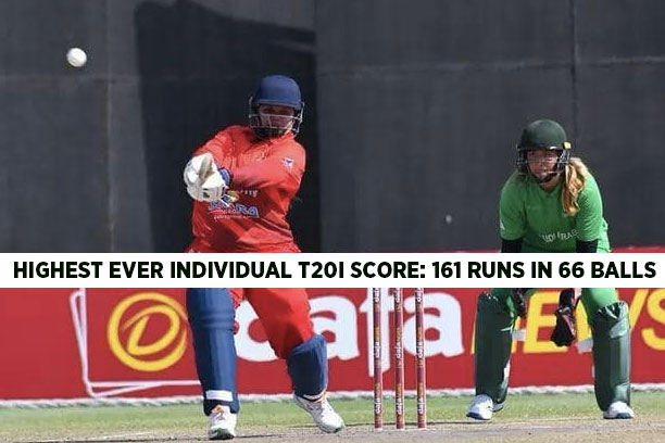 Bahrain Women’s Team Create History, Deepika Rasangika scored 161 off just 66 Balls . PC: facebook