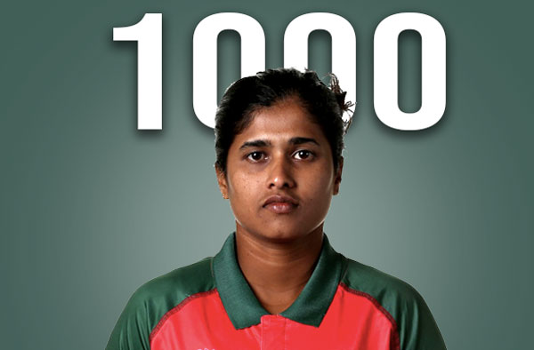 Fargana Hoque Pinky becomes first Bangladeshi to score 1000 ODI Runs.