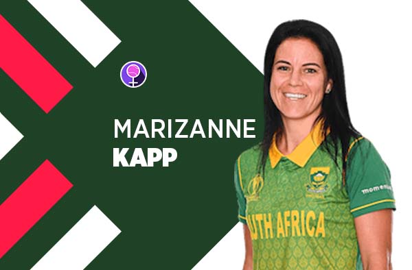Player Profile of Marizanne Kapp in Women's Cricket World Cup 2022. PC: jeetwin18.com