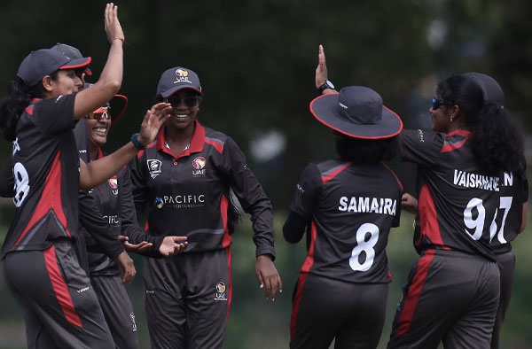 UAE Women's Cricket Team celebrating a win during ACC Women's Championship in Malaysia. PC: ACCMedia1 / Twitter