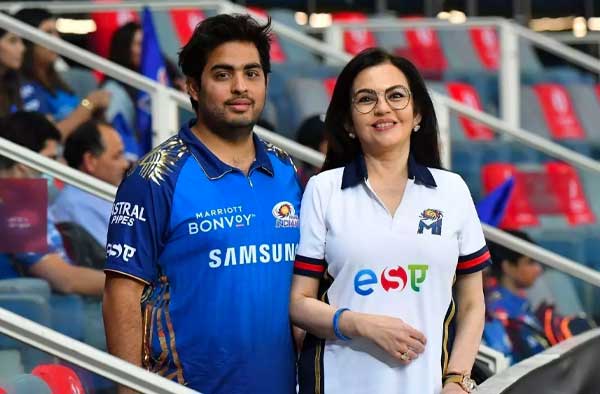 Nita Ambani and Akash Ambani. 