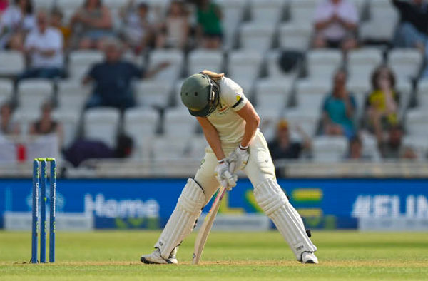 Ellyse Perry dismissed on 99 Runs during 1st innings in Ashes 2023 Test. PC: Getty Images