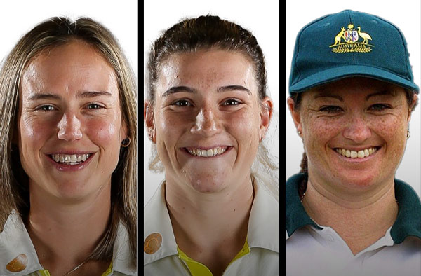Ellyse Perry, Annabel Sutherland, Karen Rolten