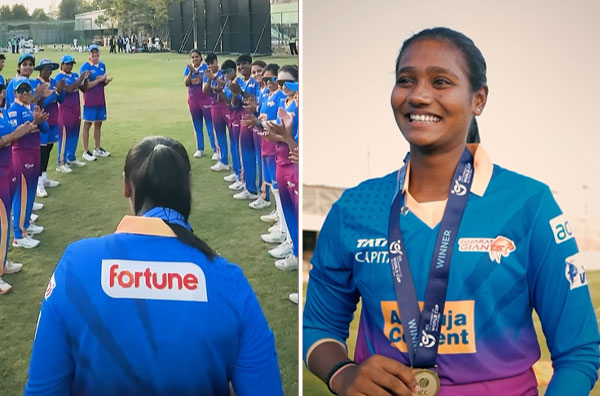 Watch: Two-Time U19 World Cup Champion Shabnam Shakil Receives Guard of Honour at Giants' Camp
