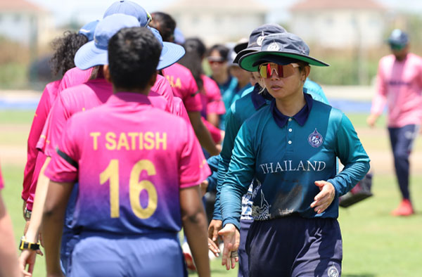 Natthakan Chantham help Thailand Women Thrash UAE by 54 Runs in Super 3 Clash. PC: UAE Women / X